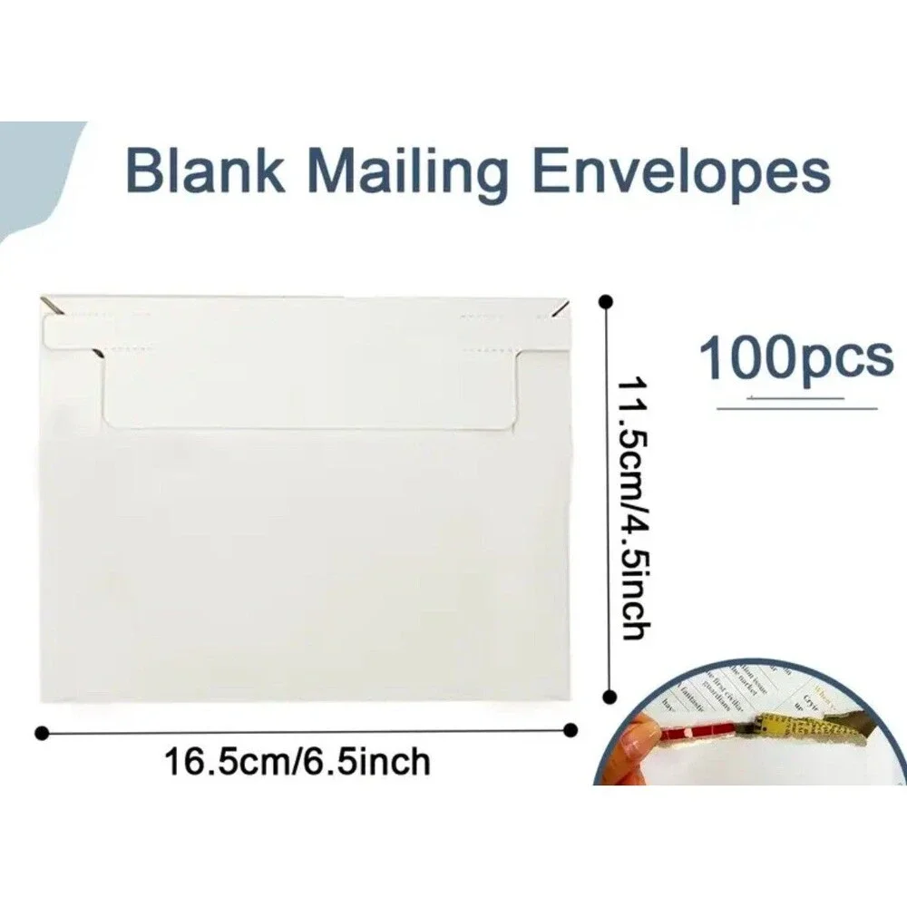 PHOTO SHIPPING FLATS CARDBOARD ENVELOPE MAILERS 100 6.5 x 4.5 RIGID SPORTS CARD